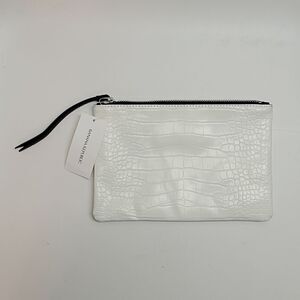 Banana Republic White Croc Pouch